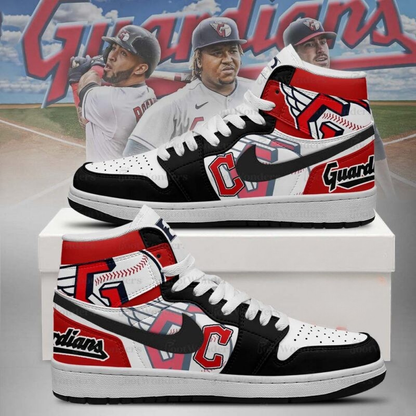 LIMITED EDITION - NEW CUSTOMIZED MLB13 CGS CLEVELAND GUARDIANS AIR JORDAN SNEAKERS