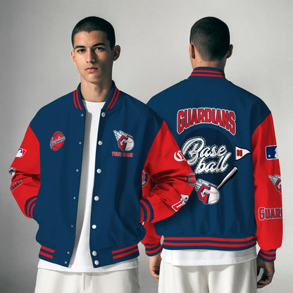 LIMITED EDITION - NEW PREMIUM MLB13 CGS CLEVELAND GUARDIANS SATIN VARSITY JACKET