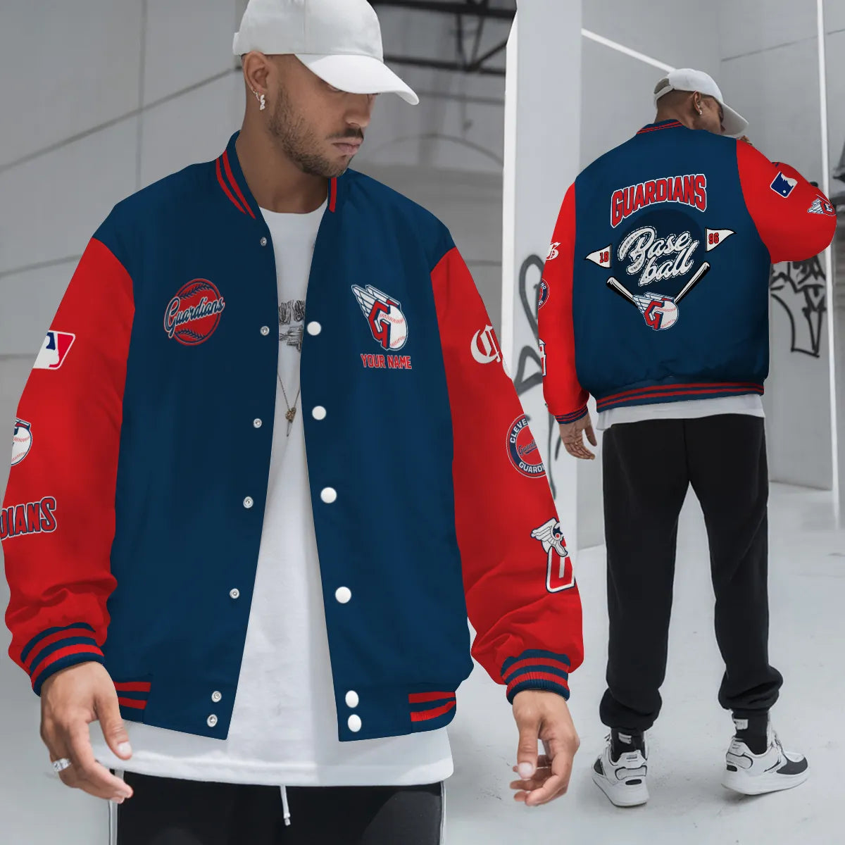 LIMITED EDITION - NEW PREMIUM MLB13 CGS CLEVELAND GUARDIANS SATIN VARSITY JACKET