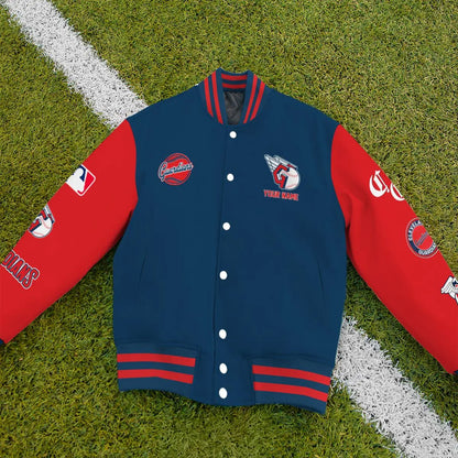 LIMITED EDITION - NEW PREMIUM MLB13 CGS CLEVELAND GUARDIANS SATIN VARSITY JACKET