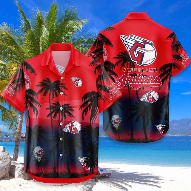 LIMITED EDITION - NEW CUSTOMIZED MLB13 CGS CLEVELAND GUARDIANS UNISEX HAWAIIAN SHIRT & SHORTS SET