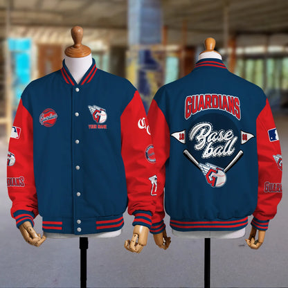 LIMITED EDITION - NEW PREMIUM MLB13 CGS CLEVELAND GUARDIANS SATIN VARSITY JACKET