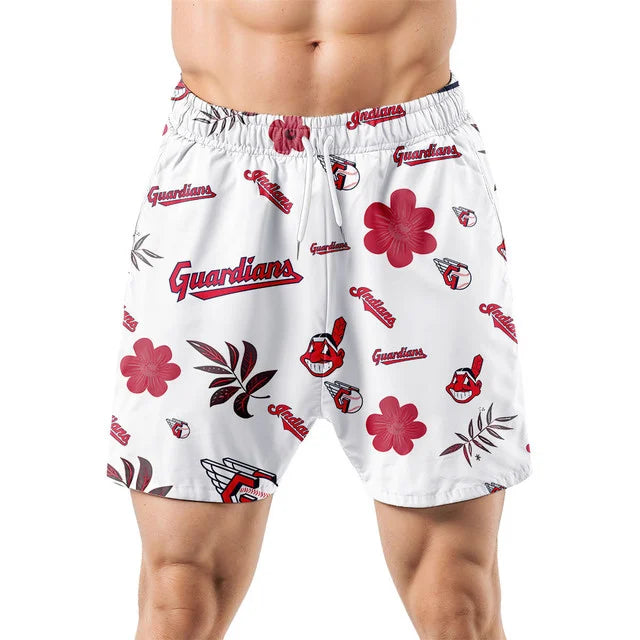 LIMITED EDITION - NEW CUSTOMIZED MLB13 CGS CLEVELAND GUARDIANS UNISEX HAWAIIAN SHIRT & SHORTS SET