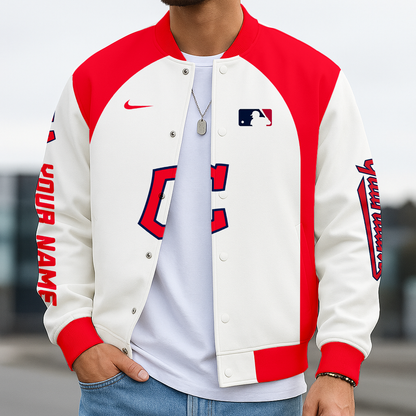 LIMITED EDITION - NEW CUSTOMIZED MLB13 CGS CLEVELAND GUARDIANS BASEBALL JACKET, SATIN VARSITY JACKET