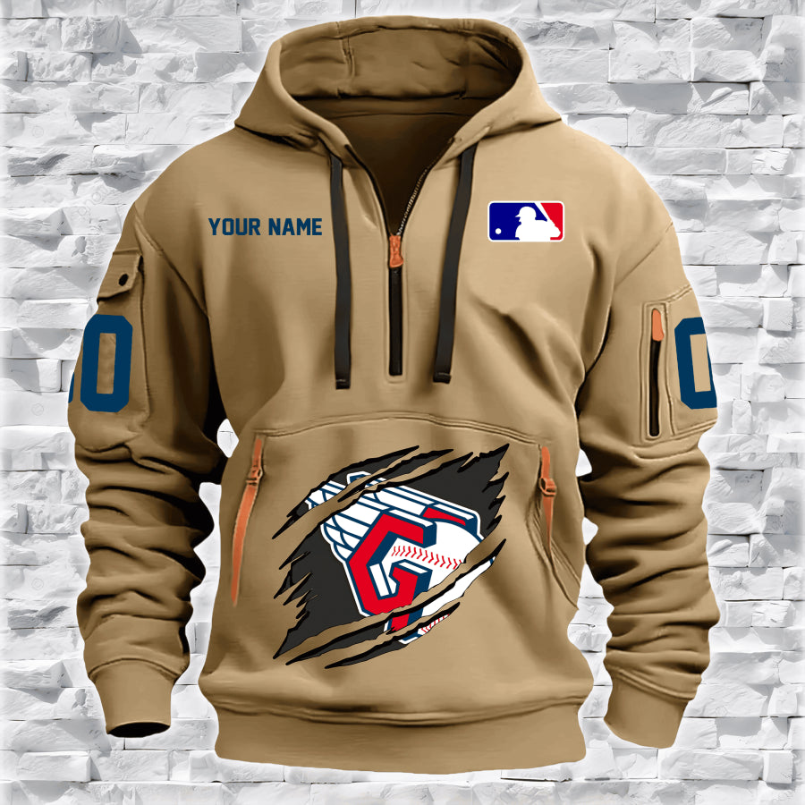 LIMITED EDITION - NEW CUSTOMIZED MLB13 CL GUARDIANS QUARTER ZIP HOODIE