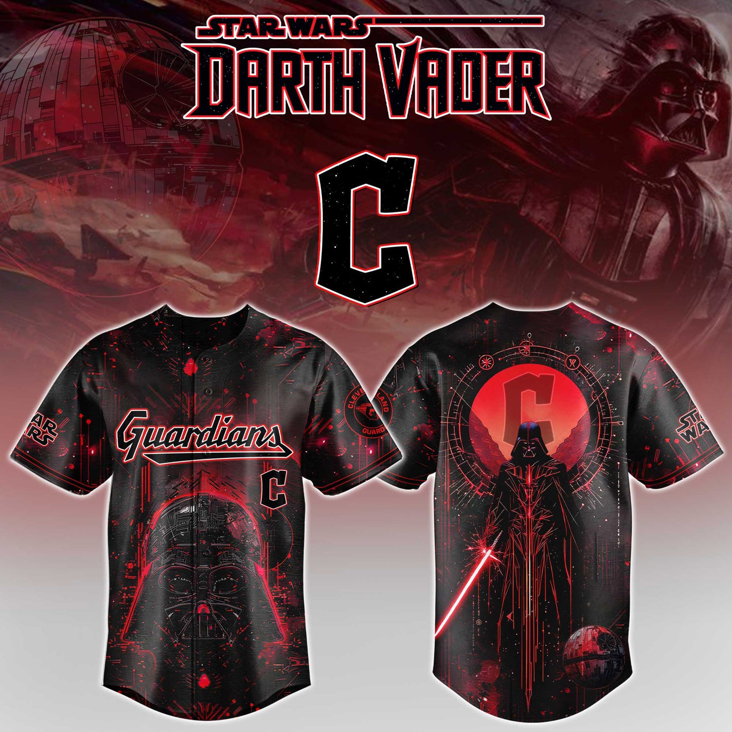 LIMITED EDITION - NEW CUSTOMIZED MLB13 CGS CLEVELAND GUARDIANS x STAR WARS BASEBALL JERSEY