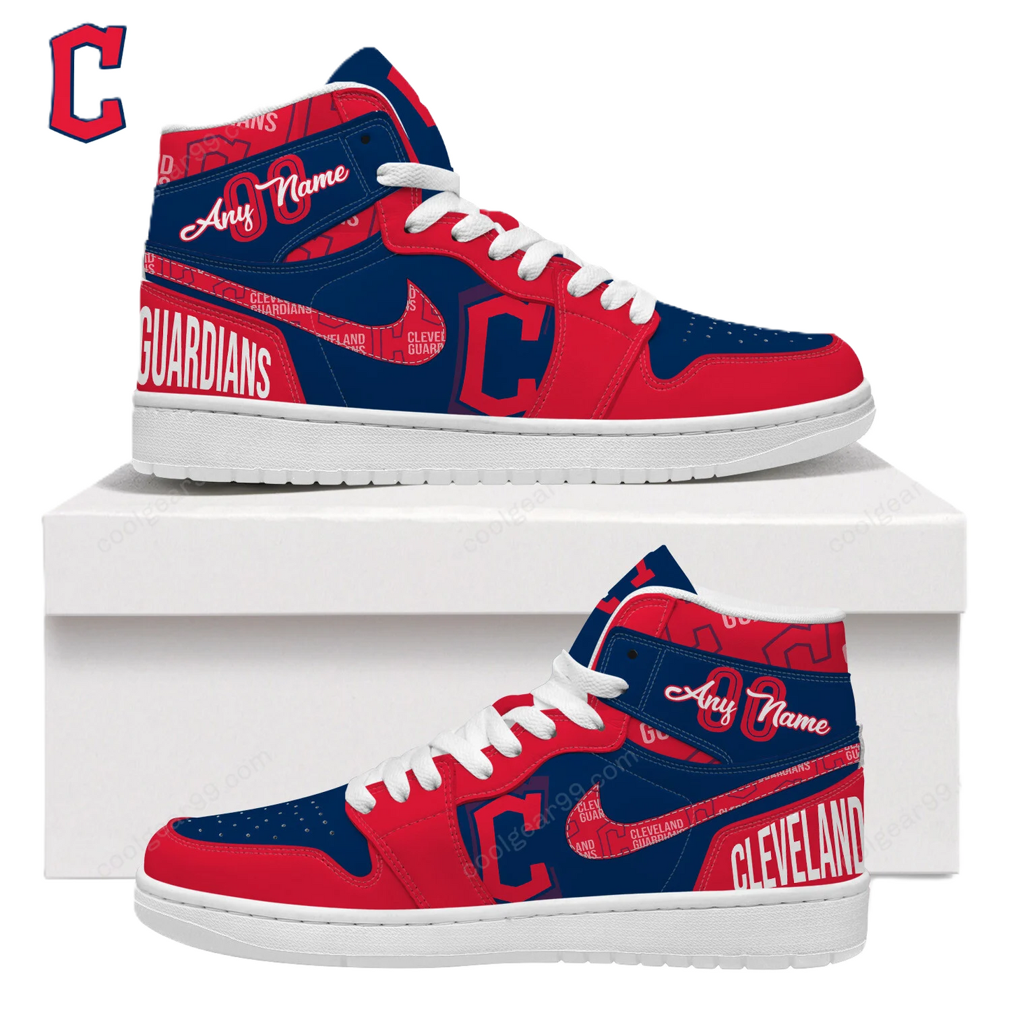 LIMITED EDITION - NEW CUSTOMIZED MLB13 CL GUARDIANS AIR JORDAN SNEAKERS