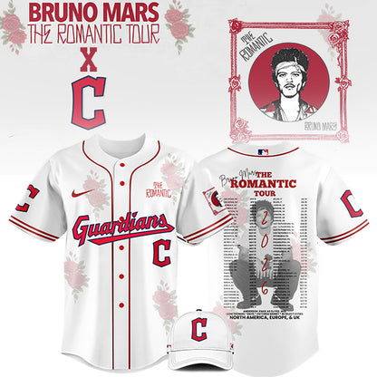 LIMITED EDITION - NEW CUSTOMIZED MLB13 CL GUARDIANS x BRUNO MARS BASEBALL JERSEY & CAP