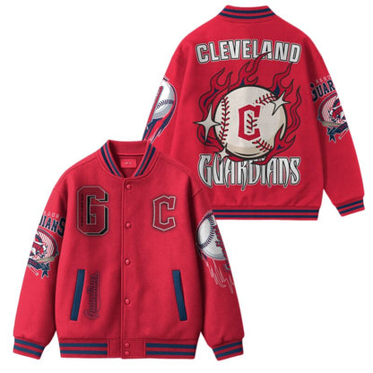 LIMITED EDITION - NEW CUSTOMIZED MLB13 CL GUARDIANS SATIN VARSITY & BASEBALL JACKET