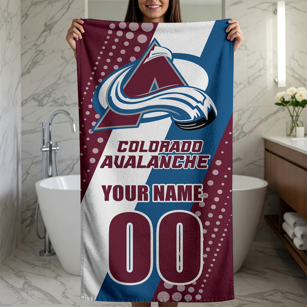 LIMITED EDITION - NEW CUSTOMIZED NHL05 CAL COLORADO AVALANCHE BEACH & BATH TOWEL