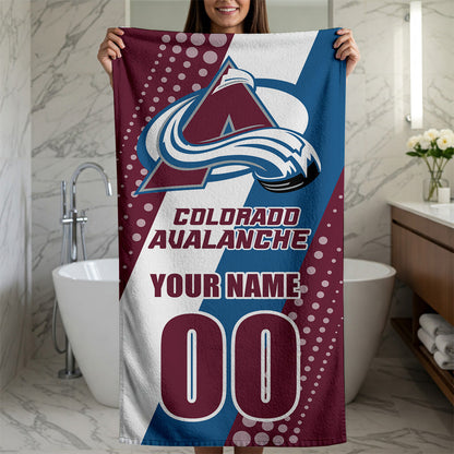 LIMITED EDITION - NEW CUSTOMIZED NHL05 CAL COLORADO AVALANCHE BEACH & BATH TOWEL