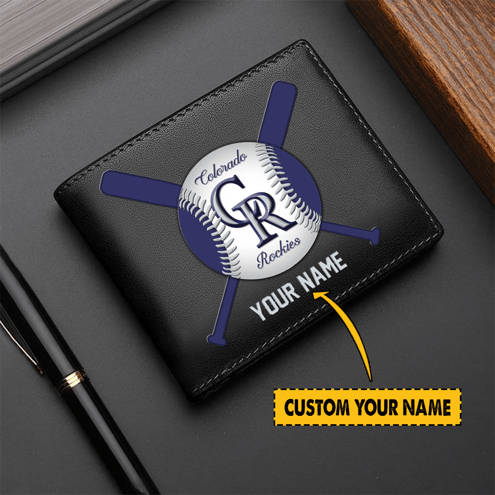LIMITED EDITION - NEW CUSTOMIZED MLB30 COR COLORADO ROCKIES LEATHER WALLET