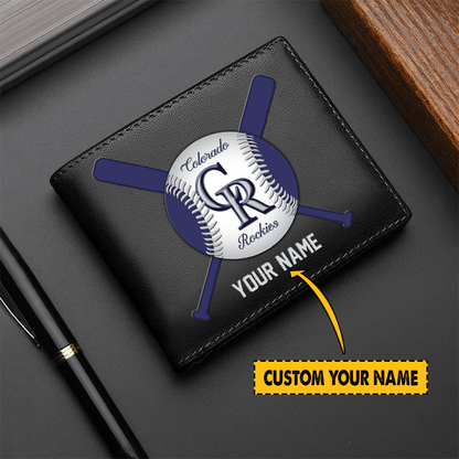 LIMITED EDITION - NEW CUSTOMIZED MLB30 COR COLORADO ROCKIES LEATHER WALLET