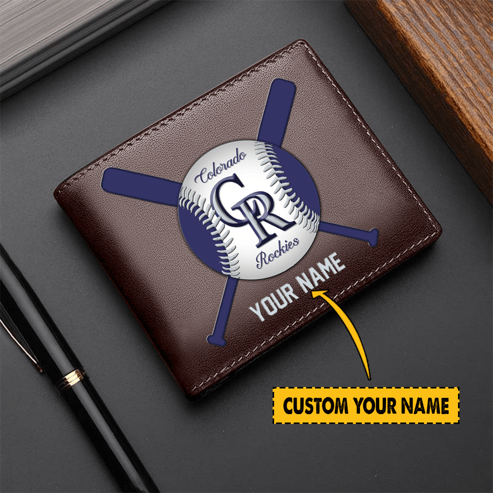 LIMITED EDITION - NEW CUSTOMIZED MLB30 COR COLORADO ROCKIES LEATHER WALLET