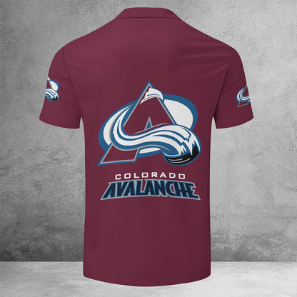 LIMITED EDITION - NEW CUSTOMIZED NHL05 CAL COLORADO AVALANCHE ZIP POLO SHIRT