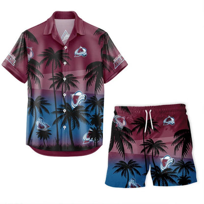 LIMITED EDITION - NEW CUSTOMIZED NHL05 CAL COLORADO AVALANCHE UNISEX HAWAIIAN SHIRT & SHORTS SET