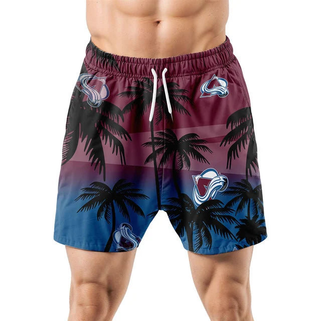 LIMITED EDITION - NEW CUSTOMIZED NHL05 CAL COLORADO AVALANCHE UNISEX HAWAIIAN SHIRT & SHORTS SET