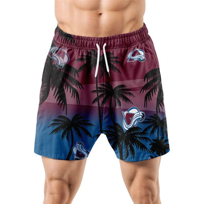LIMITED EDITION - NEW CUSTOMIZED NHL05 CAL COLORADO AVALANCHE UNISEX HAWAIIAN SHIRT & SHORTS SET