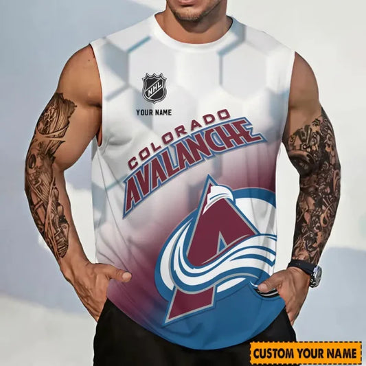 LIMITED EDITION - NEW CUSTOMIZED NHL05 CAL COLORADO AVALANCHE TANK TOP & GYM SHIRT