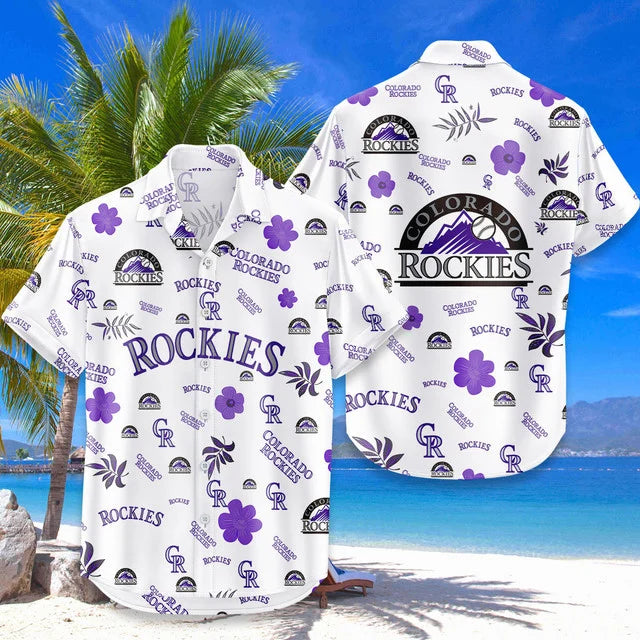 LIMITED EDITION - NEW CUSTOMIZED MLB30 COR COLORADO ROCKIES UNISEX HAWAIIAN SHIRT & SHORTS SET