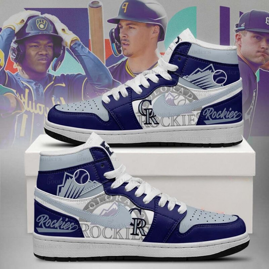 LIMITED EDITION - NEW CUSTOMIZED MLB30 COR COLORADO ROCKIES AIR JORDAN SNEAKERS
