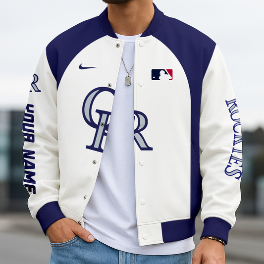 LIMITED EDITION - NEW CUSTOMIZED MLB30 COR COLORADO ROCKIES BASEBALL JACKET, SATIN VARSITY JACKET
