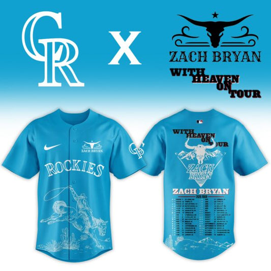 LIMITED EDITION - NEW CUSTOMIZED MLB30 COR COLORADO ROCKIES x ZACH BRYAN BASEBALL JERSEY & CAP