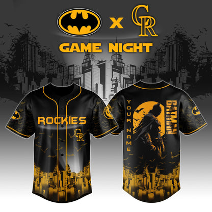 LIMITED EDITION - NEW CUSTOMIZED MLB30 CL ROCKIES x BATMAN BASEBALL JERSEY