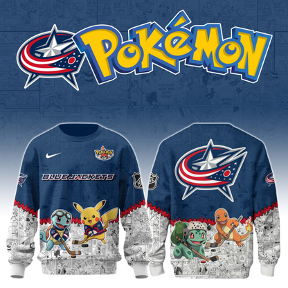 LIMITED EDITION - NEW CUSTOMIZED NHL18 CBJ COLUMBUS BLUE JACKETS X POKÉMON T-SHIRT, SWEATSHIRT, HOODIE & ZIP HOODIE