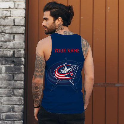 LIMITED EDITION - NEW CUSTOMIZED NHL18 CBJ COLUMBUS BLUE JACKETS UNISEX TANK TOP
