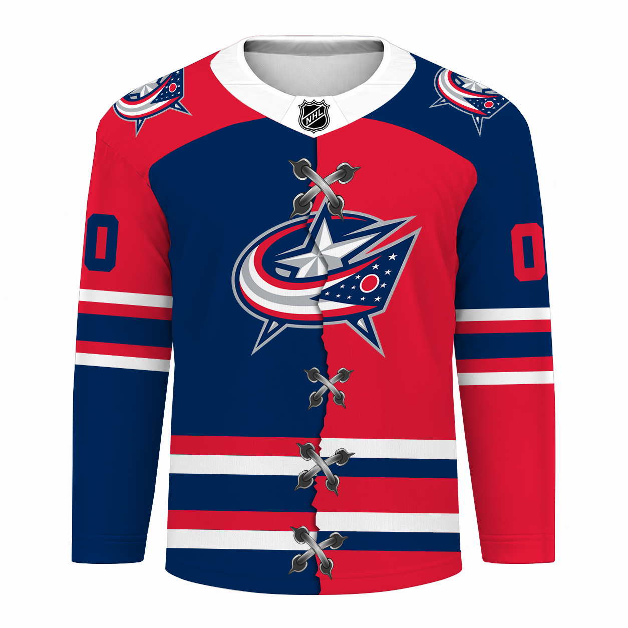 [SUPER SALE] NEW CUSTOMIZED NHL18 CBJ COLUMBUS BLUE JACKETS UNISEX HOCKEY JERSEY