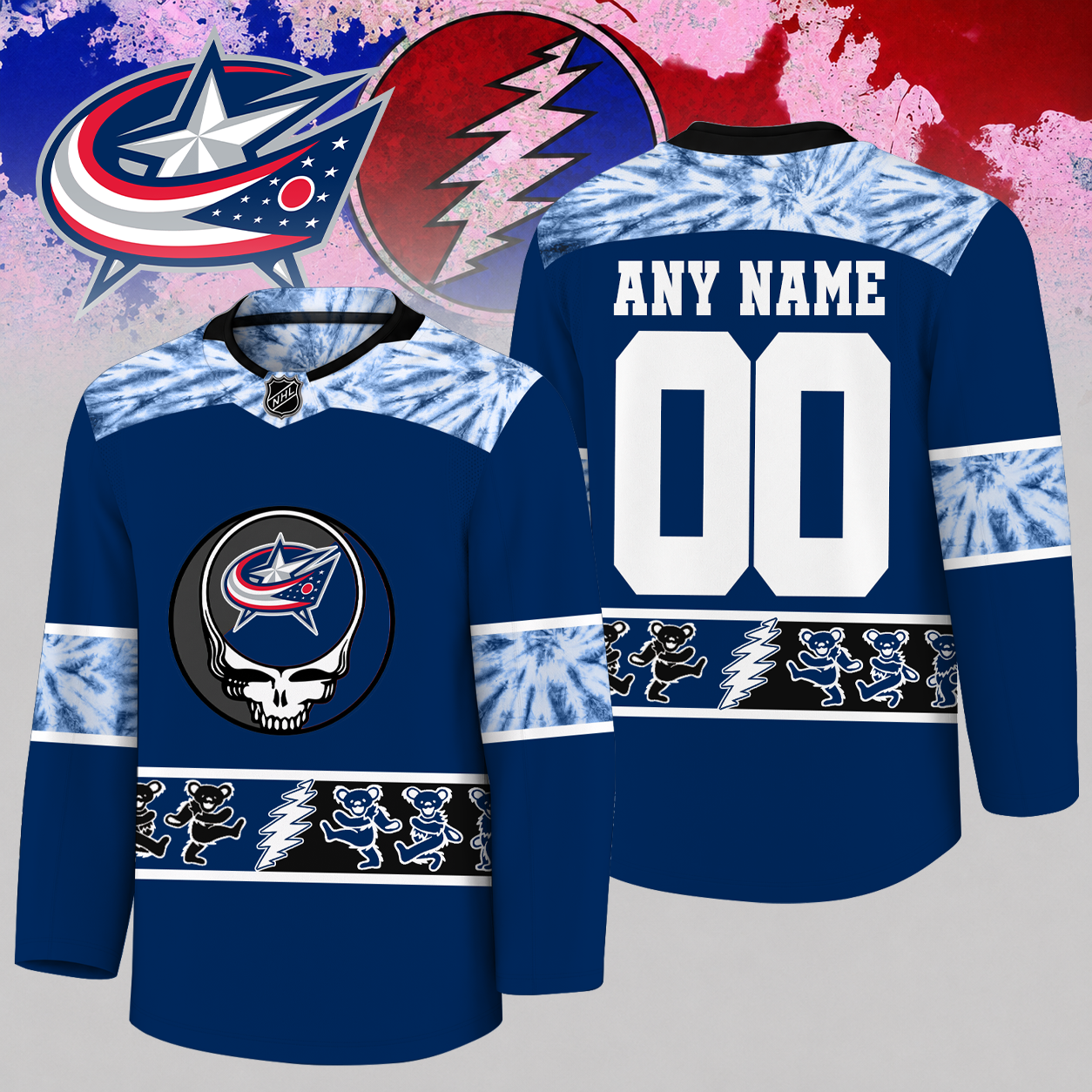 [SUPER SALE] NEW CUSTOMIZED NHL18 CBJ COLUMBUS BLUE JACKETS UNISEX HOCKEY JERSEY