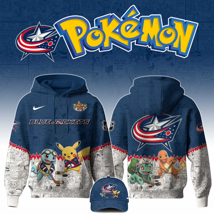 LIMITED EDITION - NEW CUSTOMIZED NHL18 CBJ COLUMBUS BLUE JACKETS X POKÉMON T-SHIRT, SWEATSHIRT, HOODIE & ZIP HOODIE