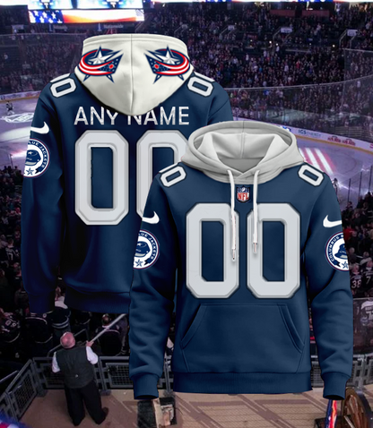 LIMITED EDITION - NEW CUSTOMIZED NHL18 CBJ COLUMBUS BLUE JACKETS UNISEX T-SHIRT, POLO, HOODIE & JACKETS