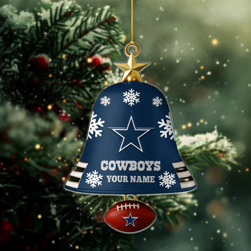 LIMITED EDITION - NEW CUSTOMIZED NFL21 DCB DALLAS COWBOYS ACRYLIC CHRISTMAS BELL ORNAMENT