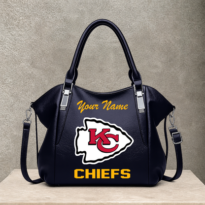 LIMITED EDITION - NEW CUSTOMIZED NFL01 KCC KANSAS CITY CHIEFS SHOULDER HANDBAG