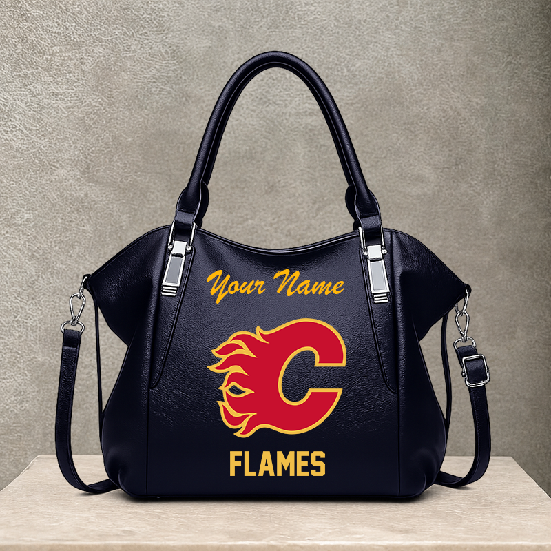 LIMITED EDITION - NEW CUSTOMIZED NHL17 CGF CALGARY FLAMES SHOULDER HANDBAG