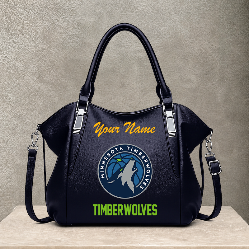 LIMITED EDITION - NEW CUSTOMIZED NBA05 MTW MINNESOTA TIMBERWOLVES SHOULDER HANDBAG
