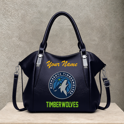 LIMITED EDITION - NEW CUSTOMIZED NBA05 MTW MINNESOTA TIMBERWOLVES SHOULDER HANDBAG