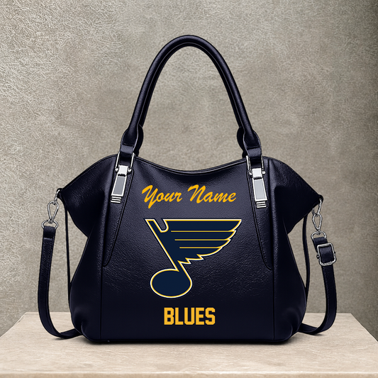 LIMITED EDITION - NEW CUSTOMIZED NHL14 SLB ST. LOUIS BLUES SHOULDER HANDBAG