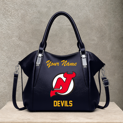 LIMITED EDITION - NEW CUSTOMIZED NHL06 NJD NEW JERSEY DEVILS SHOULDER HANDBAG
