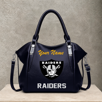 LIMITED EDITION - NEW CUSTOMIZED NFL07 LVR LAS VEGAS RAIDERS SHOULDER HANDBAG