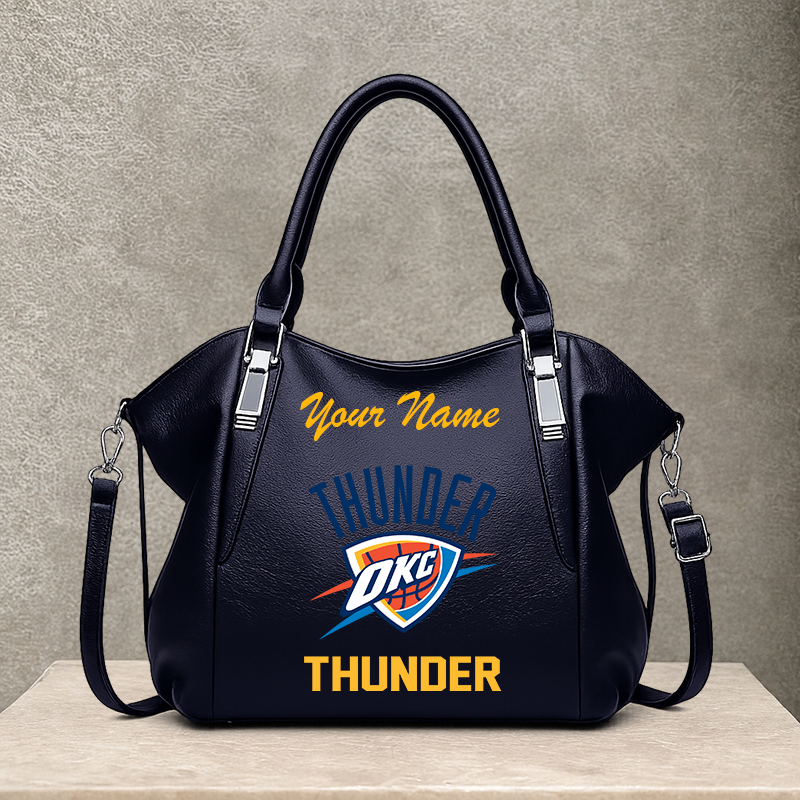 LIMITED EDITION - NEW CUSTOMIZED NBA01 OCT OKLAHOMA CITY THUNDER SHOULDER HANDBAG