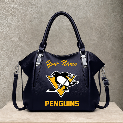 LIMITED EDITION - NEW CUSTOMIZED NHL26 PBP PITTSBURGH PENGUINS SHOULDER HANDBAG