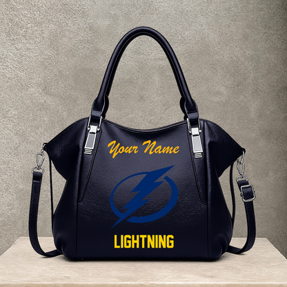 LIMITED EDITION - NEW CUSTOMIZED NHL12 TPL TAMPA BAY LIGHTNING SHOULDER HANDBAG