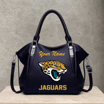LIMITED EDITION - NEW CUSTOMIZED NFL30 JSJ JACKSONVILLE JAGUARS SHOULDER HANDBAG