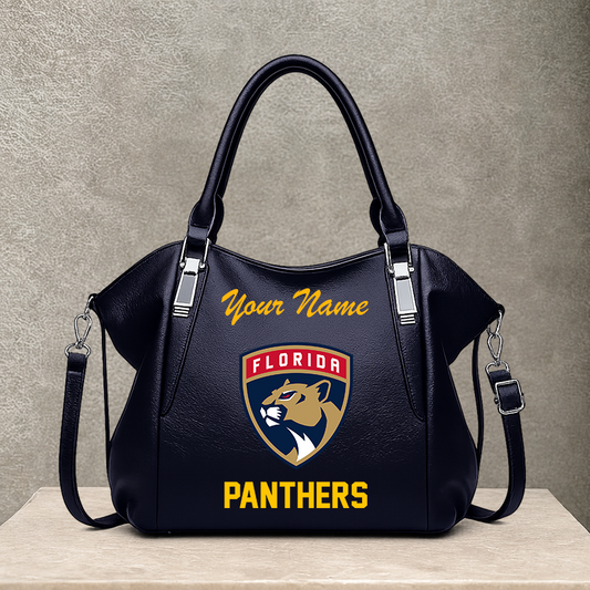 LIMITED EDITION - NEW CUSTOMIZED NHL01 FPT FLORIDA PANTHERS SHOULDER HANDBAG
