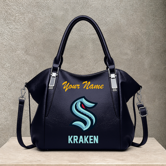 LIMITED EDITION - NEW CUSTOMIZED NHL20 STK SEATTLE KRAKEN SHOULDER HANDBAG