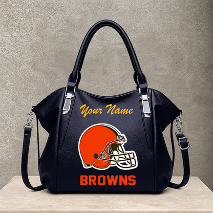 LIMITED EDITION - NEW CUSTOMIZED NFL29 CLB CLEVELAND BROWNS SHOULDER HANDBAG
