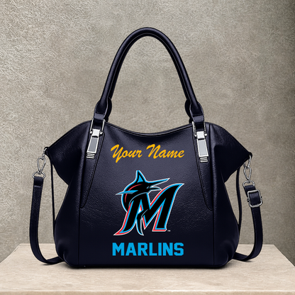 LIMITED EDITION - NEW CUSTOMIZED MLB20 MMS MIAMI MARLINS SHOULDER HANDBAG